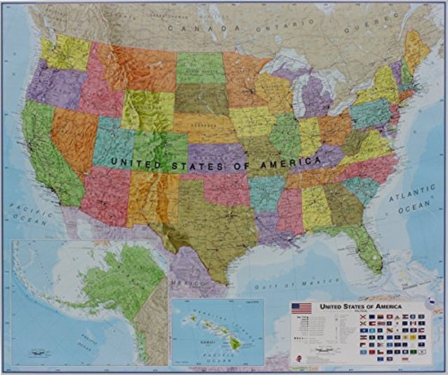 Usa Political Flat Laminated Map