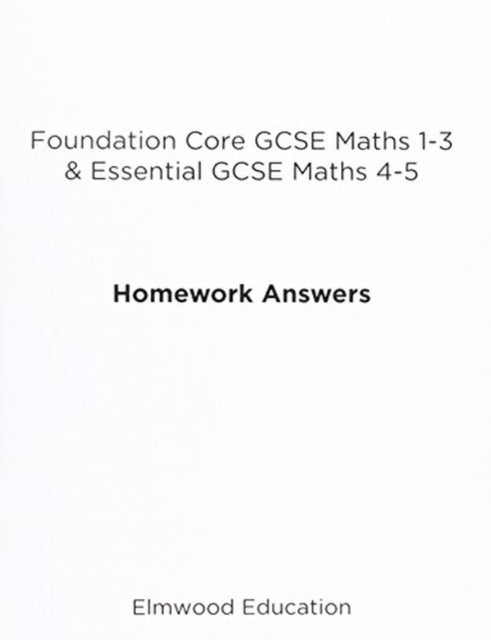 Essential & Foundation Gcse Homework An