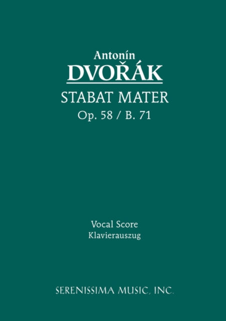 Stabat Mater, Op.58: Vocal Score By Dvorak, Antonin