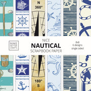 Nice Nautical Scrapbook Paper: 8x8 Nauti