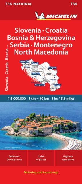 Slovenia Croatia Bosnia National Map 736