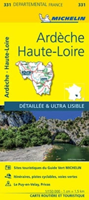 Ardeche Haute Loire Michelin Local Map