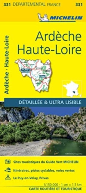 Ardeche Haute Loire Michelin Local Map