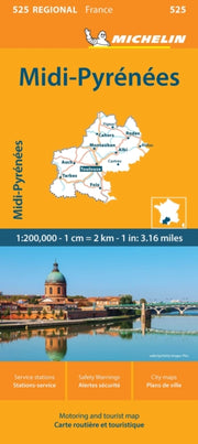 Midi Pyrenees Michelin Regional Map 525