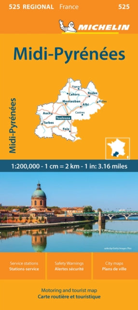 Midi Pyrenees Michelin Regional Map 525