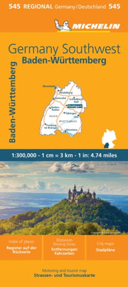 Germany Southwest Michelin Region Map545