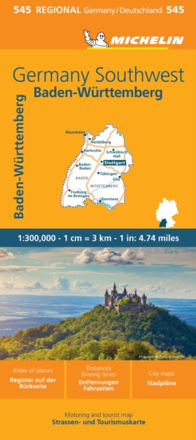 Germany Southwest Michelin Region Map545
