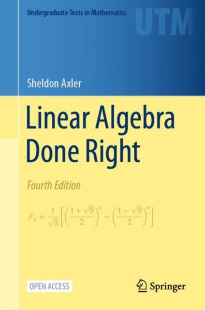 Linear Algebra Done Right By Axler, Sheldon