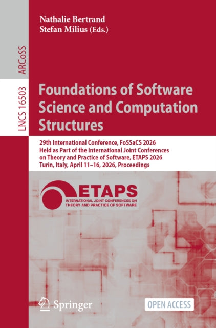 Foundations Of Software Science & Comput By Bertrand, Nathalie