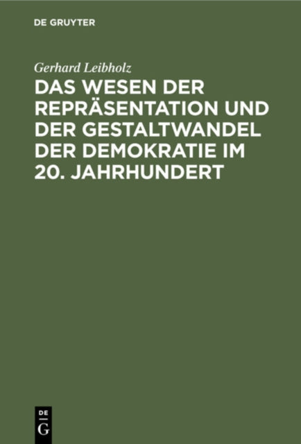 Das Wesen Der Repr Sentation Und Der Ges