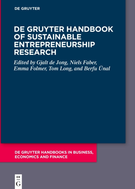De Gruyter Handbook Of Sustainable Entre By De Jong, Gjalt