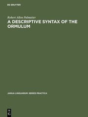A Descriptive Syntax Of The Ormulum