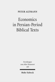 Economics In Persian Period Biblical Te