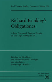 Richard Brinkleys Obligationes By Spade, Paul Vincent