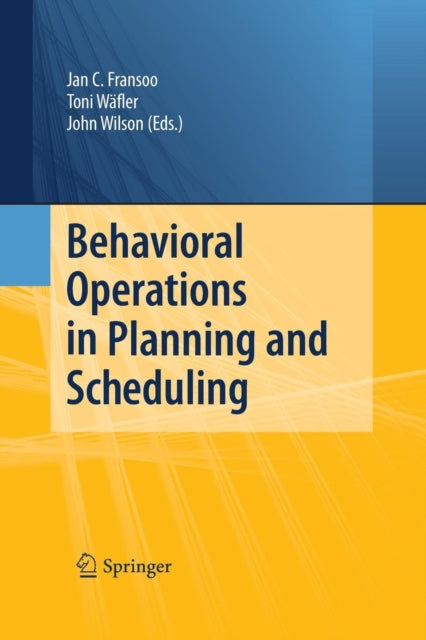 Behavioral Operations In Planning And Sc