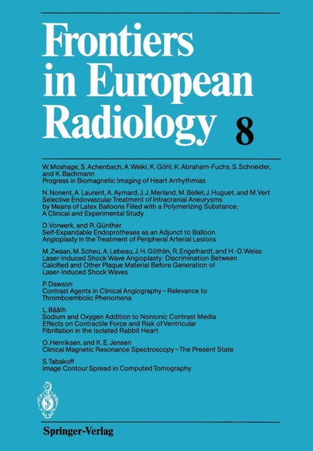 Frontiers In European Radiology By Baert, A. L.
