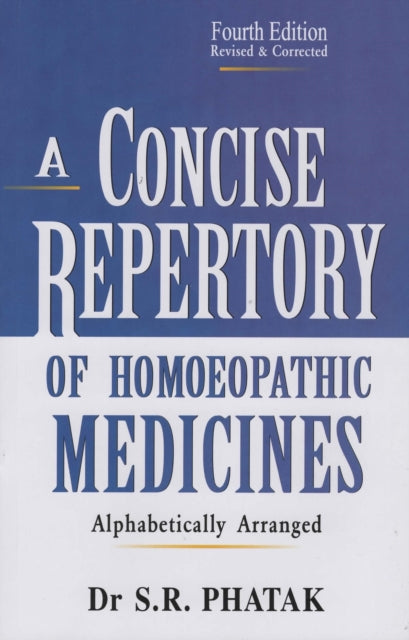 Concise Repertory Of Homeopathic Medicin By S R Phatak