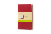 Moleskine Plain Cahier Red Cover 3 Set