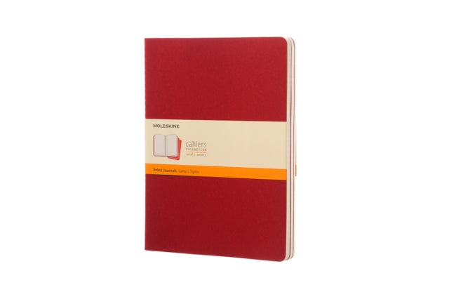 Moleskine Ruled Cahier Xl Red Cover 3 St By Moleskine