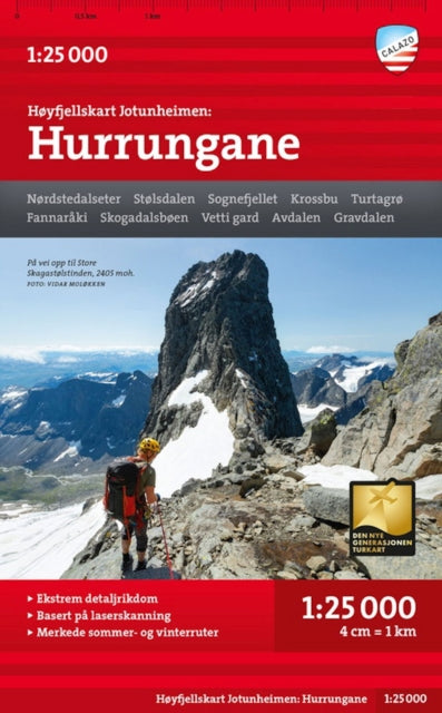 Hoyfjellskart Jotunheimen Hurrungane 125