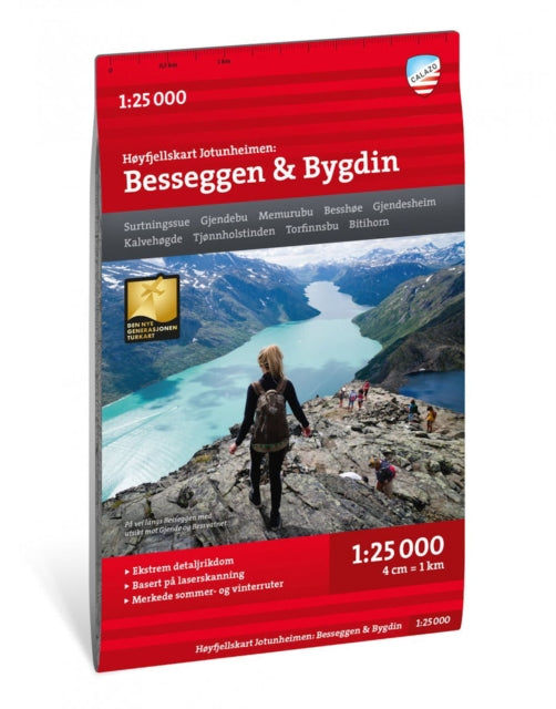 Hoyfjellskart Jotunheimen Besseggen Bygd