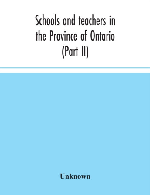 Schools And Teachers In The Province Of