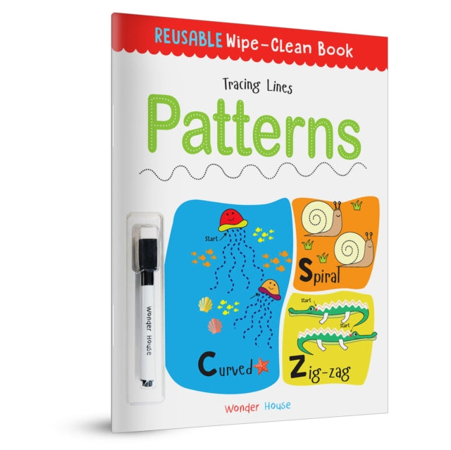 Reusable Wipe & Clean Book Tracing Lines By Books, Wonder