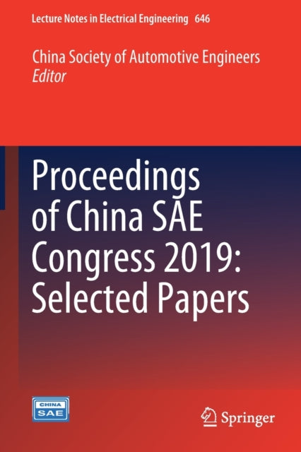 Proceedings Of China Sae Congress 2019: By China Society Of Aut