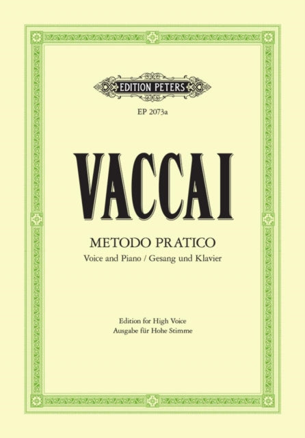 Practical Method High Voice Piano By Vaccai, N