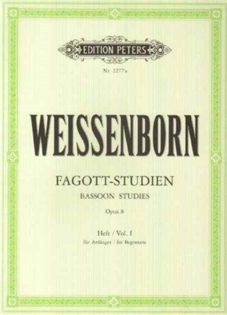 Weissenborn Bassoon Studies Op8 Vol1 By Weissenborn