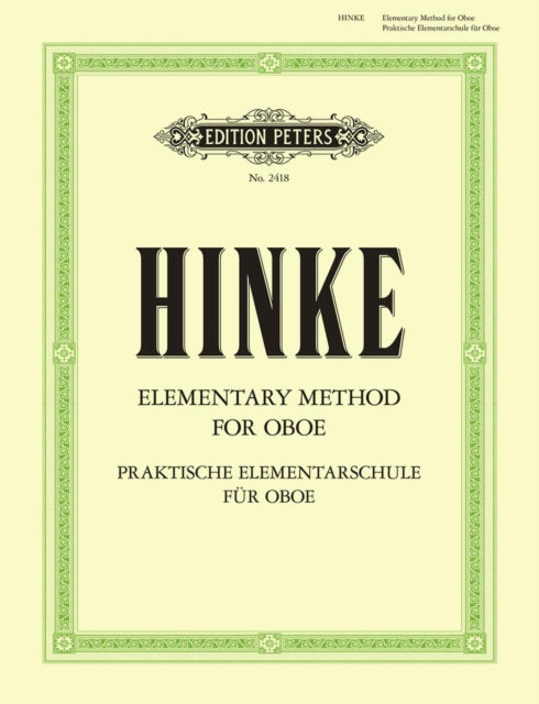 Elementary Method For Oboe By Hinke