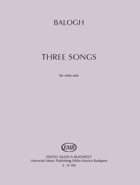 Three Songs For Solo Viola
