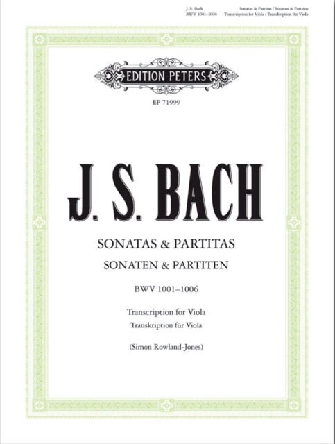 Sonatas Partitas Bwv 10011006 Viola Solo