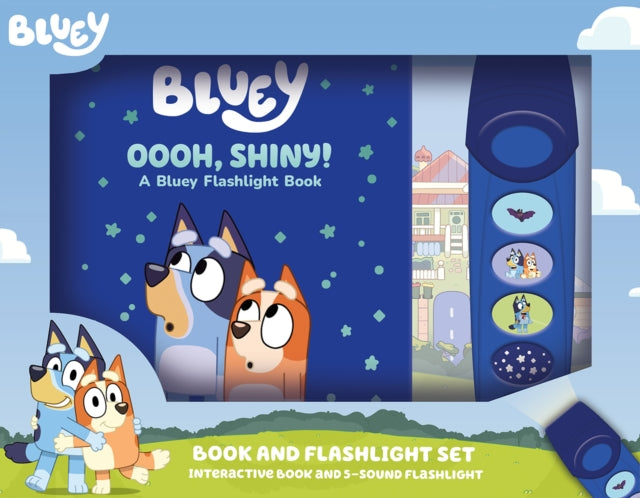 Bluey Oooh Shiny Book & 5 Sound Flashlig By Pi Kids