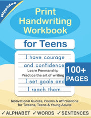 Print Handwriting Workbook For Teens: Im