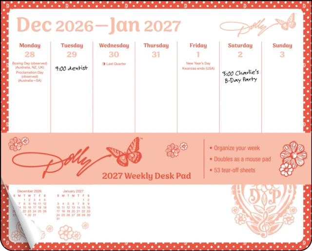 Dolly Parton 2027 Weekly Desk Pad Calend By Andrews Mcmeel Publi