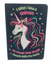 I Wish I Was/unicorn Embroidered Journal